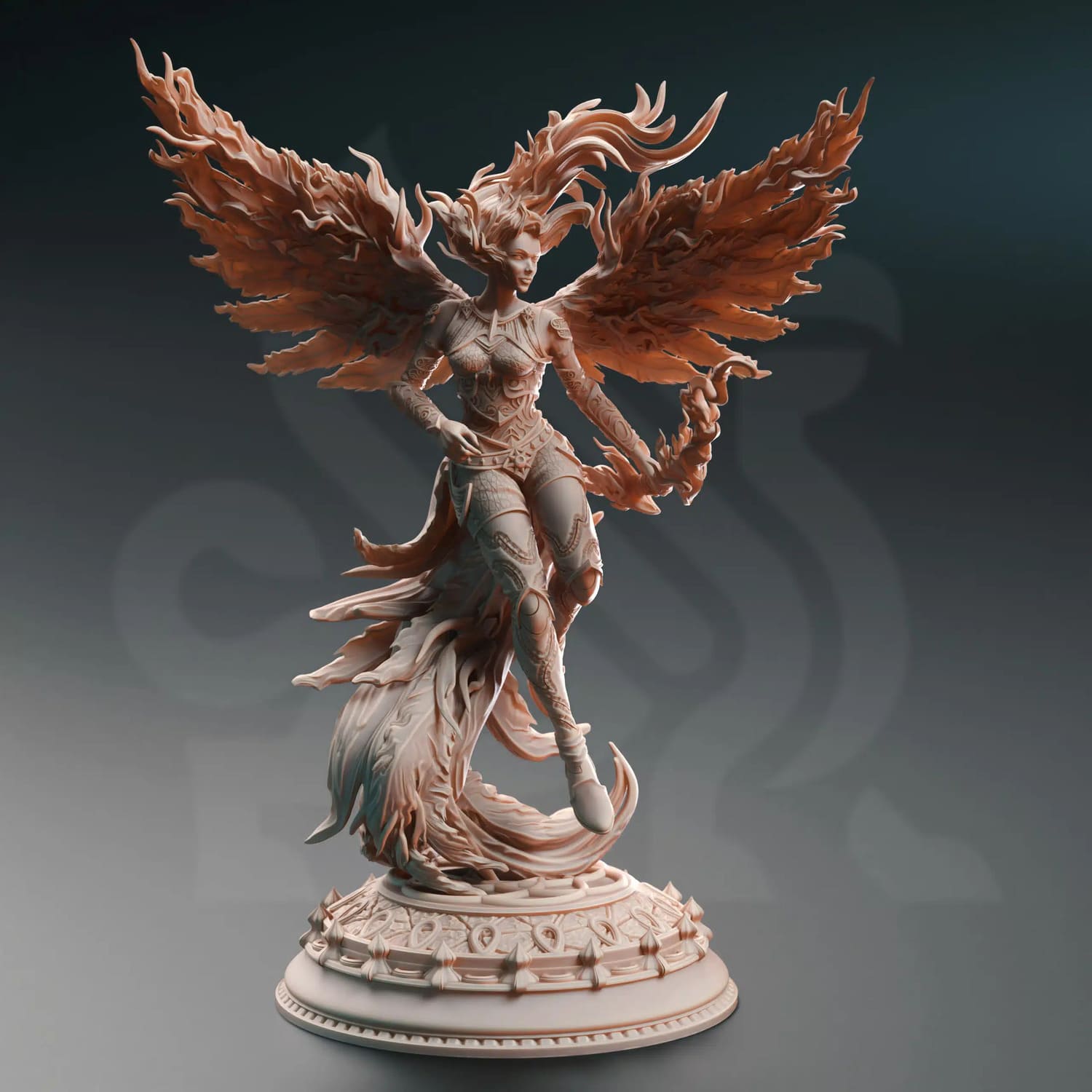 Phoenix sun elf ranger miniature holding a bow